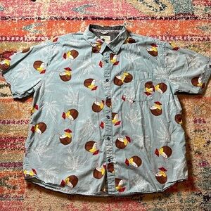 Men’s Free Planet Button Down Shirt Top Size 4X
